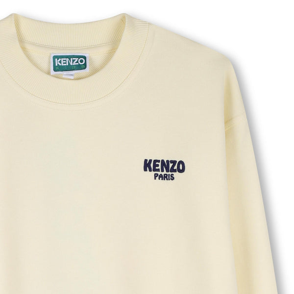 Felpa gialla con logo per bambino KENZO K61659 504 