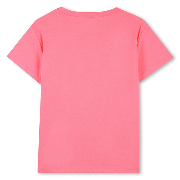 T-shirt rosa fluo con paillettes per bambina BILLIEBLUSH U21957 499 
