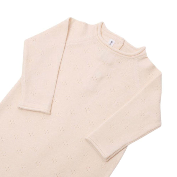Tutina in maglia crema con ricami traforati per neonata Bamboom 1293TE00042 WATER PINK 