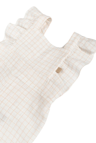 Salopette bianca e rosa a quadri per neonata Bamboom 1118TE00070 WHITE/PINK 