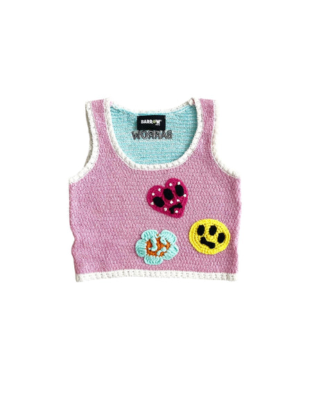 Top in maglia multicolor con ricami per bambina Barrow S6BKJGTO121 140 
