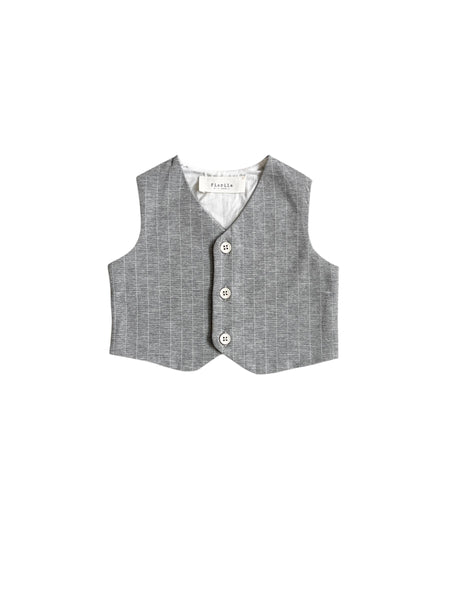 Gilet grigio gessato per neonato Fiorile 1502 001 