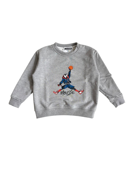 Felpa grigia con stampa per neonato e bambino Mousse kids PKFG190M SPINAIR 