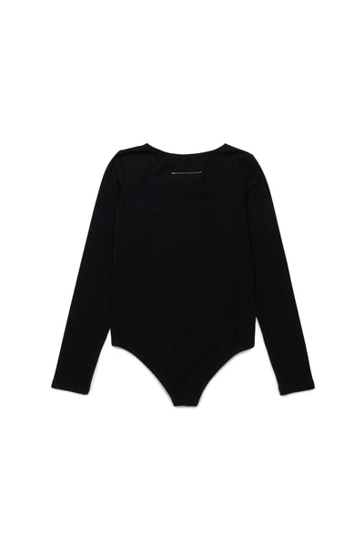Body nero con logo per bambina MM6 Maison Margiela M60911 M6900 