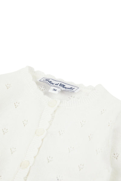 Cardigna bianco in maglia per neonata Tartine et Chocolat CC18051-01 BLANC 