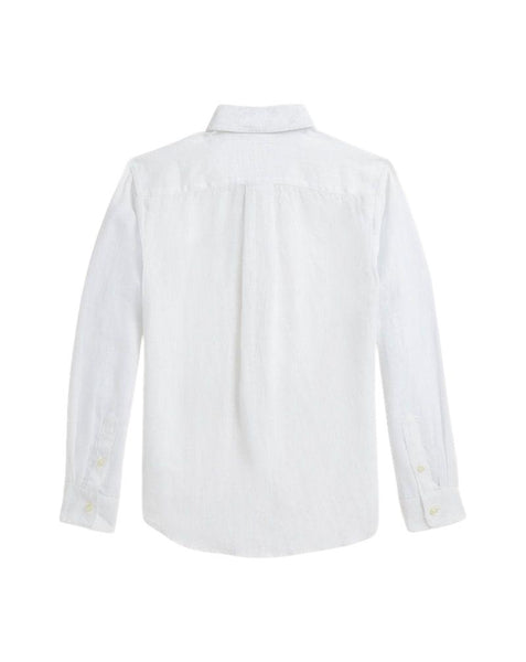 Camicia in lino bianca con logo per bambino Ralph Lauren Kids 323967600003 WHITE 