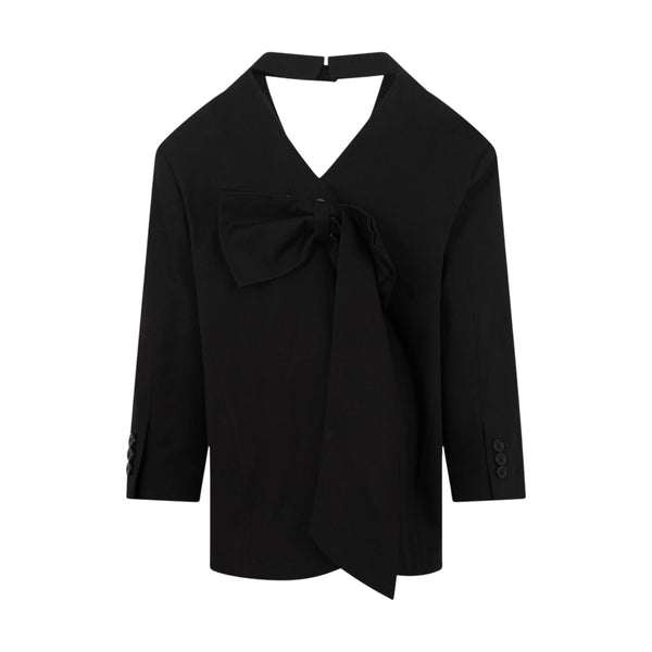Giacca nera con fiocco per bambina Doudou DY2A04 930 