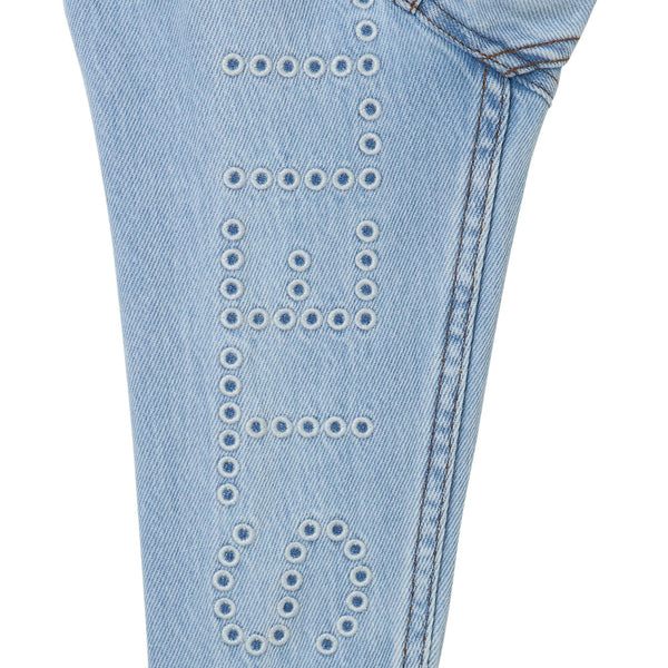 Giubbino in deim chiaro con logo per bambina Stella McCartney kids TY2A67 600 