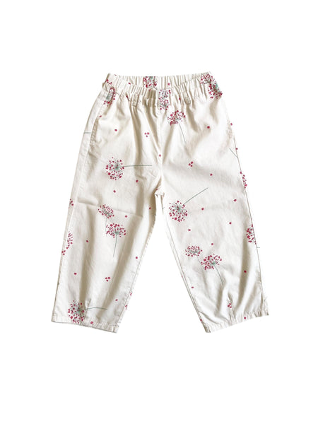 Pantalone panna con stampa fiori all over per neonata e bambina Zhoe & Tobiah MMD5 391 