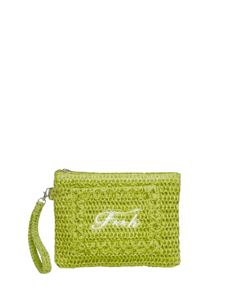 Pochette rafia lime con logo F**K FA26-SW007LI LIME 
