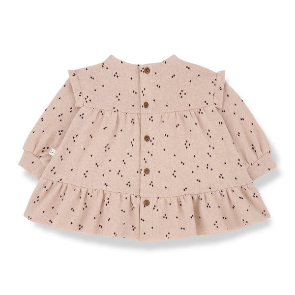 Abito rosa con stampa all over per neonata 1+ more in the family MONIKA NUDE 