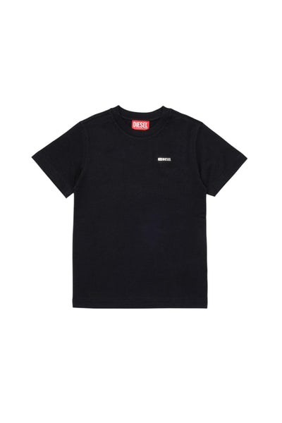 T-shirt nera con logo per bambino Diesel J02771 K900 
