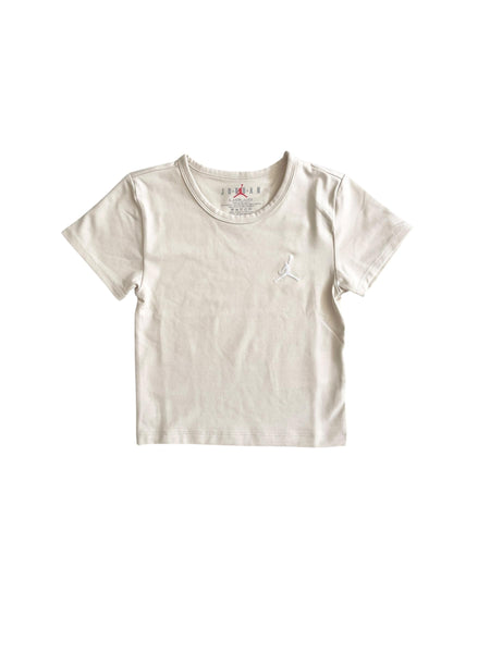 T-shirt beige con logo per bambina Jordan 45F152 XAE 