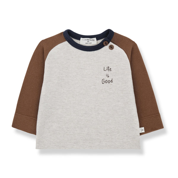 Maglia beige e castagna per neonato 1+ more in the family PAUL CASTAGNA 