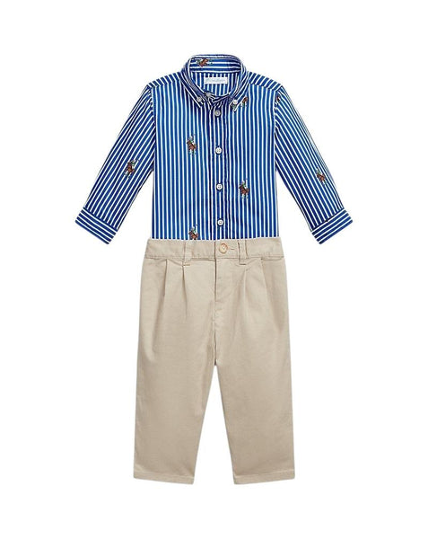 Completo camicia Polo Bear e pantalone per neonati Ralph Lauren Kids 320A96111001 EQUESTRIAN 