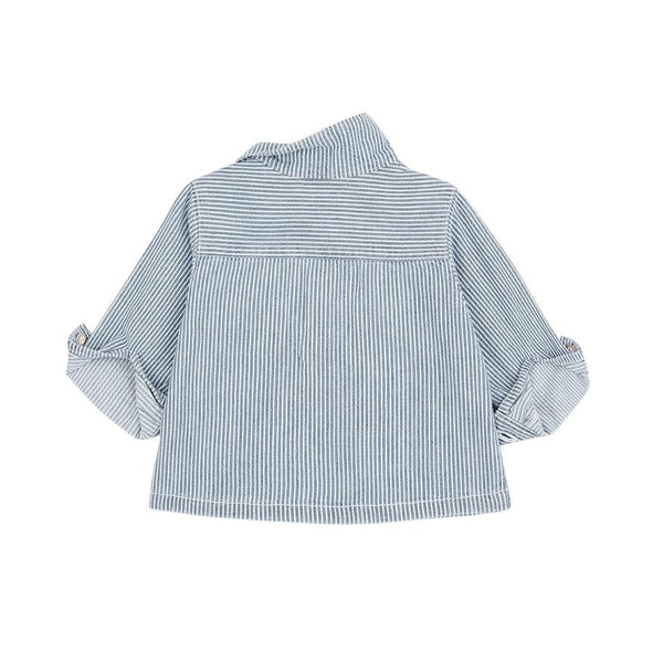 Camica color denim a righe bianche per neonato 1+ more in the family ARTA DENIM 