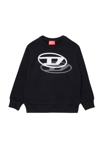 Felpa nera con logo per bambini Diesel J02627 K900 