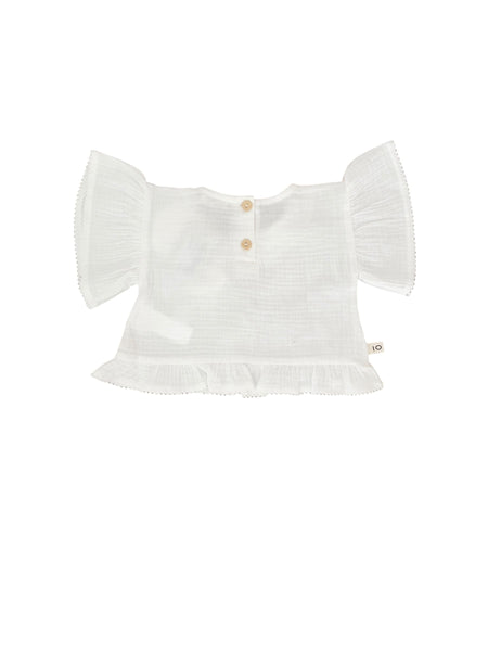 Blusa panna con applicazioni per neonata Maperò M33194 PANNA 