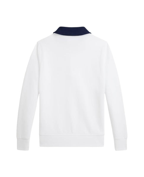Felpa bianca con colletto blu per bambino Ralph Lauren Kids 323A95759002 WHITE 