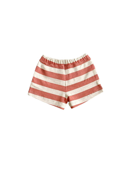 Shorts a righe ecrù e rosse per neonato Snug 933AZ6S107G49 0049 