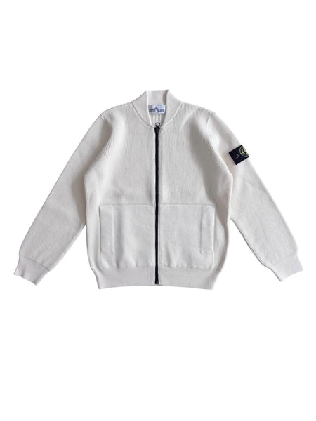 Maglia aperta latte con logo per bambino Stone Island L1S165100006 S00D8 V0001 