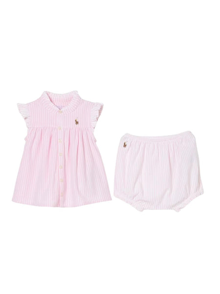 Completo rosa a righe con logo per neonata Ralph Lauren Kids 310964096001 CARMEL PINK 