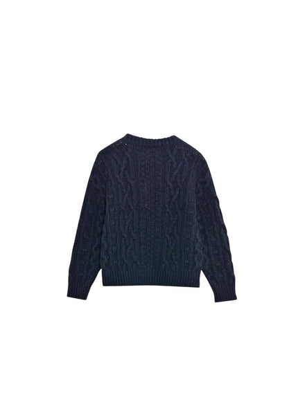 Maglione blu a trecce per bambini The New Society MARIA JUMPER INFINTE NAVY 