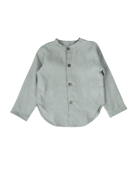 Camicia in lino verde oliva per bambino Gayalab CAMICIA CAPRI GRAYGREEN 