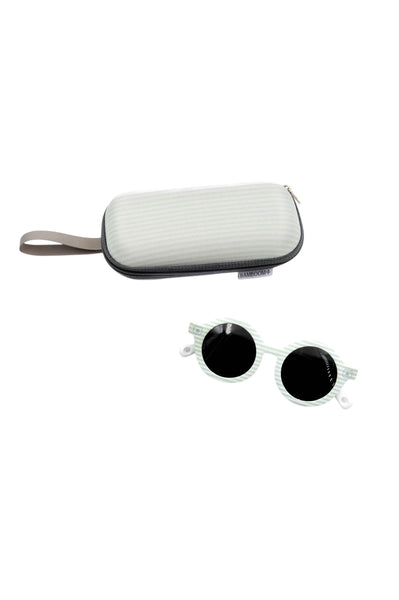 Occhiali da sole righe verdi e bianche per neonati Bamboom 894 436 