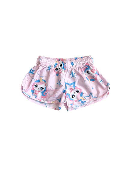 Shorts rosa con stampa all over per neonata e bambina Mousse kids LKS120 LOVUNICORN 