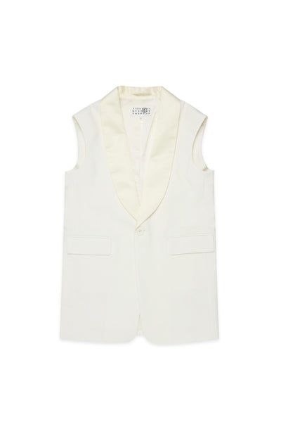 Giacca panna con logo per bambina MM6 Maison Margiela M60933 M6103 