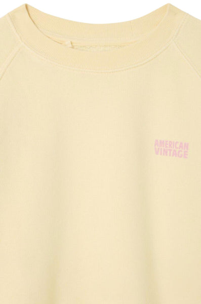 Felpa vaniglia con logo per neonati e bambini American Vintage KIZU03B VANILLE VINTAGE 