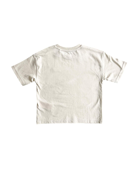T-shirt beige con logo per bambina New Balance LAKG0001 LINEN 