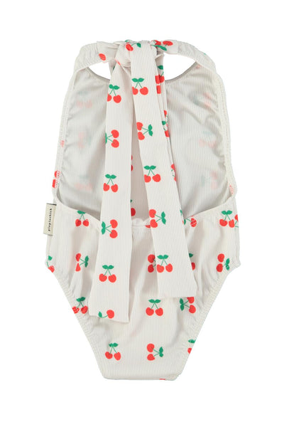 Costume bianco con stampa all over per neonata e bambina Piupiuchick SS26.BNH2604A ECRU 