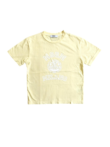 T-shirt gialla con logo per bambini Msgm S6MSJUTH059 MS075 