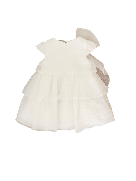 Abito latte plissé per neonata Maperò PC05209 PANNA 