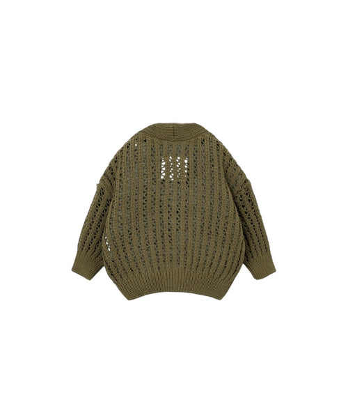 Cardigan verdone in maglia lavorata per neonato Play up 1AS11401 P7217 