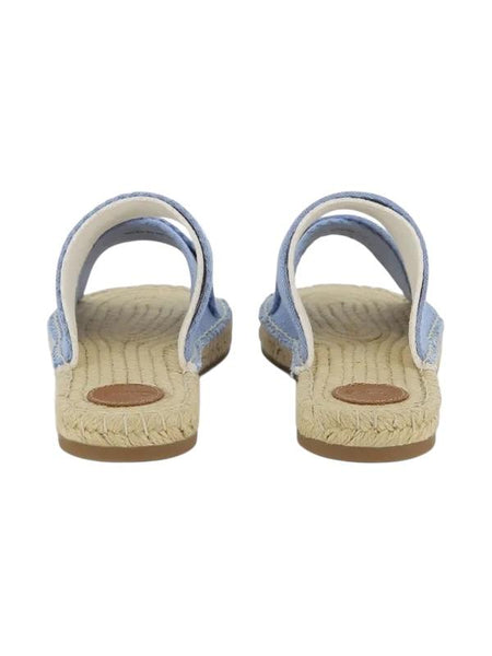 Sandalo celeste con logo per bambina Chloé C20885 Z10 