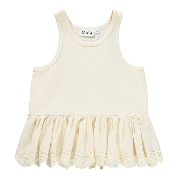 Canotta panna con ricamo per neonata e bambina Molo ROSA 2444 