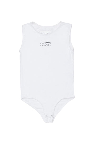 Body bianco con logo per bambina MM6 Maison Margiela M60809 M6100 