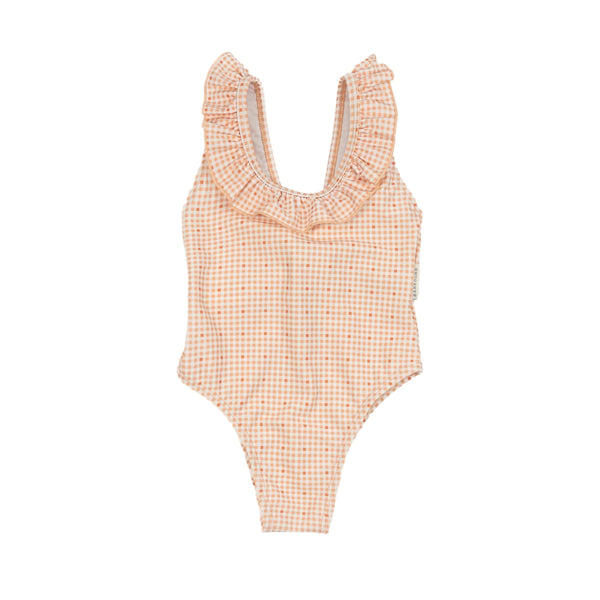 Costume intero check rosa pesca per neonata Bamboom 976 PEACHY SQUARE 
