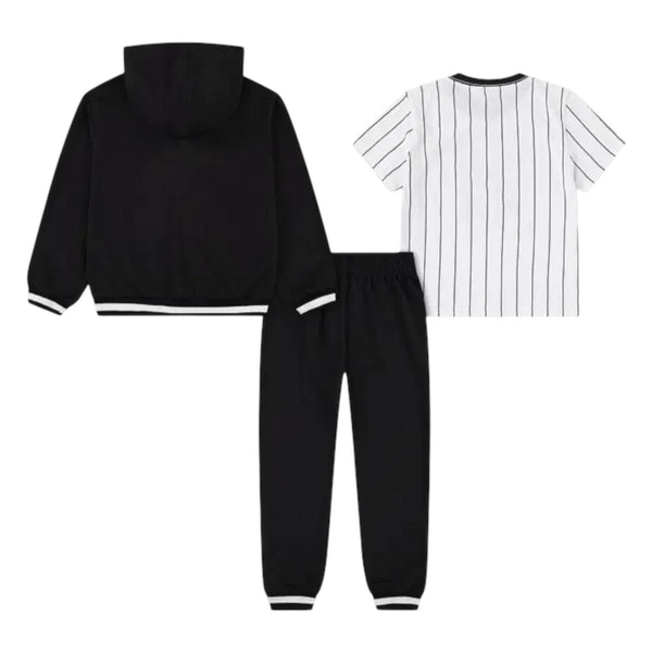 Completo felpa + t-shirt + pantalone nero per neonato e bambino Jordan 85F275 023 
