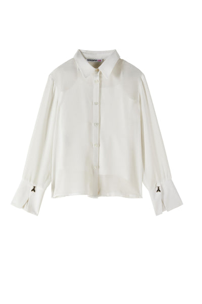 Camicia bianca semitrasparente per bambina Patrizia Pepe 7C0271 W146 