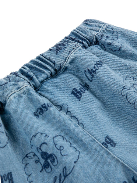 Jeans in denim blu con stampa all over per neonato Bobo Choses B126AB074 UNI 