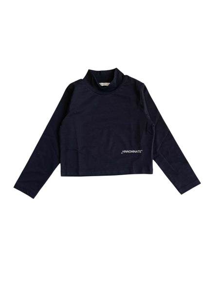 T-shirt cropped nera con logo per bambina Hinnominate 3641MY00118 NERO 
