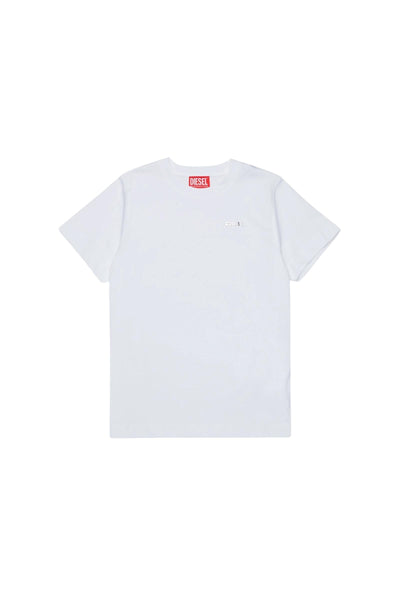 T-shirt bianca con logo per bambino Diesel J02771 K100 