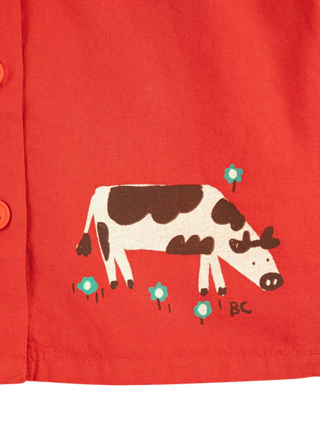 Camicia rossa con stampa all over per neonato Bobo Choses B126AB028 UNI 