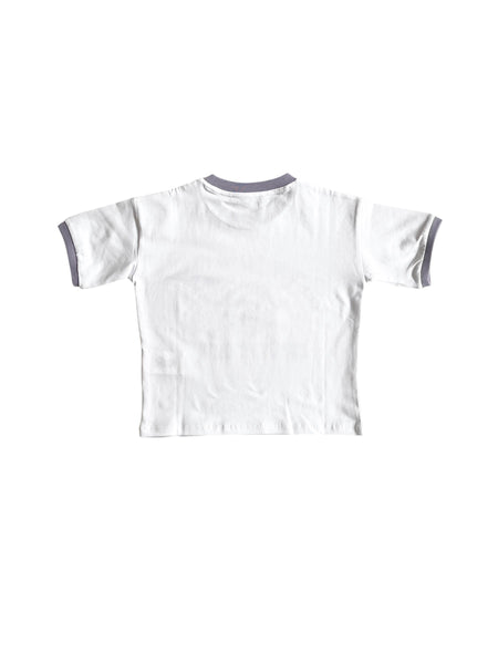 T-shirt bianca con dettagli lilla per bambina Hinnominate 3646M00347 LILLA 