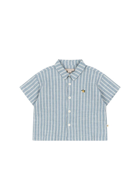 Camicia celester a righe per neonato e bambino Konges slojd KS104782 TRIO BLEU 