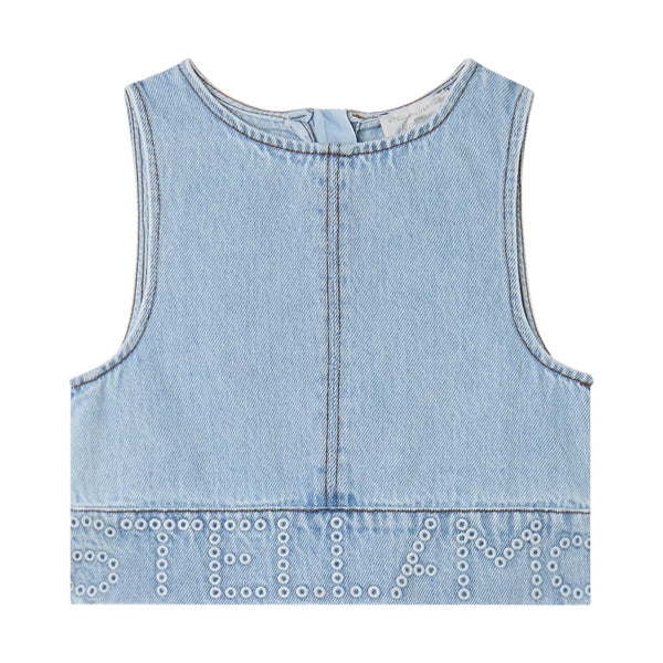 Top in denim con logo per bambina Stella McCartney kids TY5A52 600 